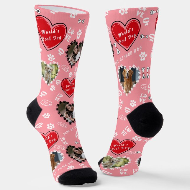 Personalized Dog Photo Socks | Custom Dog Socks (Angled)