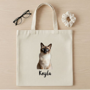 Personalized dog photo tote bag, personalized cat bag