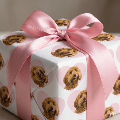 Personalized Dog Photo Valentine  Wrapping Paper
