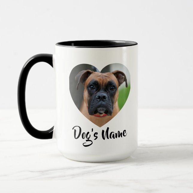 Personalized Dog Photo with Heart Design Mug (Left)