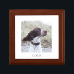 Personalized Dog Photo Wood Keepsake Box<br><div class="desc">A sweet personalized photo wood lacquered keepsake box. Replace this photo with your own favorite pet photo of any kind. Pet owner,  siblings,  Bff's.</div>