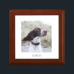 Personalized Dog Photo Wood Keepsake Box<br><div class="desc">A sweet personalized photo wood lacquered keepsake box. Replace this photo with your own favorite pet photo of any kind. Pet owner,  siblings,  Bff's.</div>