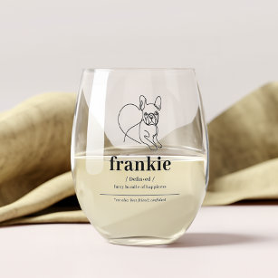 Personalized Dog Picture Wine Glass French Bulldog