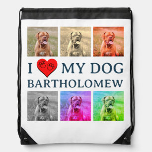 Personalized Dog Pop Art Pet Lover Gift Drawstring Bag