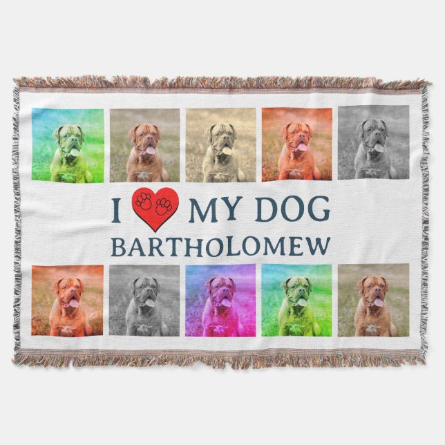 Personalized Dog Pop Art Pet Lover Gift Throw Blanket (Front)