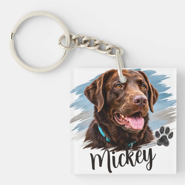 Personalized Dog Portrait Keychain (Front)