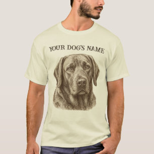 Personalized Dog Portrait T-Shirt, Custom Pet Name T-Shirt