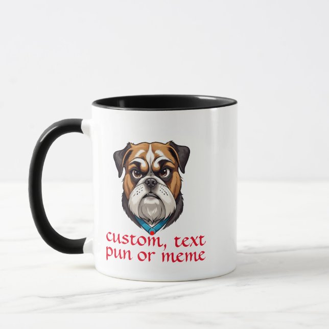 Personalized Dog Pun Coffee Mug, Funny Custom Text Mug (Left)