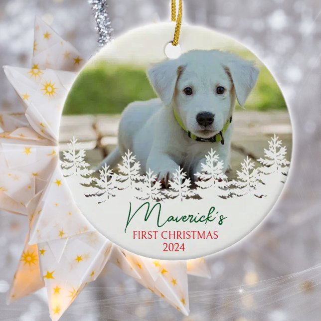 Personalized Dog´s First Christmas  Ceramic Ornament (Creator Uploaded)