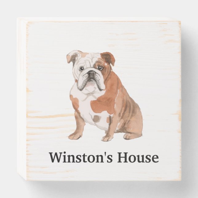 Personalized Dog Sign with Name, Dog Wall Art (Front Horizontal)