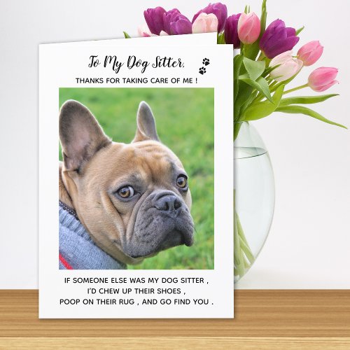  Personalized Dog Sitter Pet Care Pet Photo Thank  Thank You Card