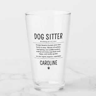 Personalized Dog Sitter Pet Sitter Funny Gifts Glass