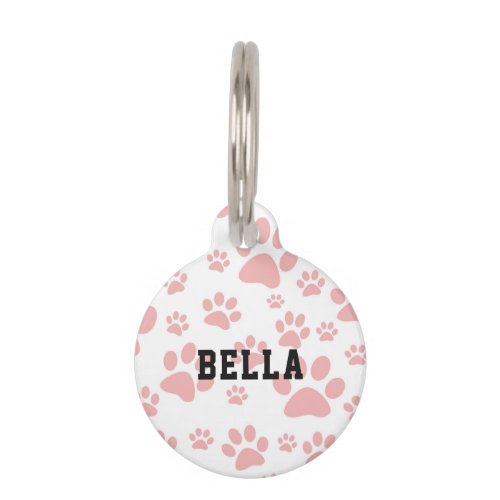 Personalized Dog Tag with Paw Print Design