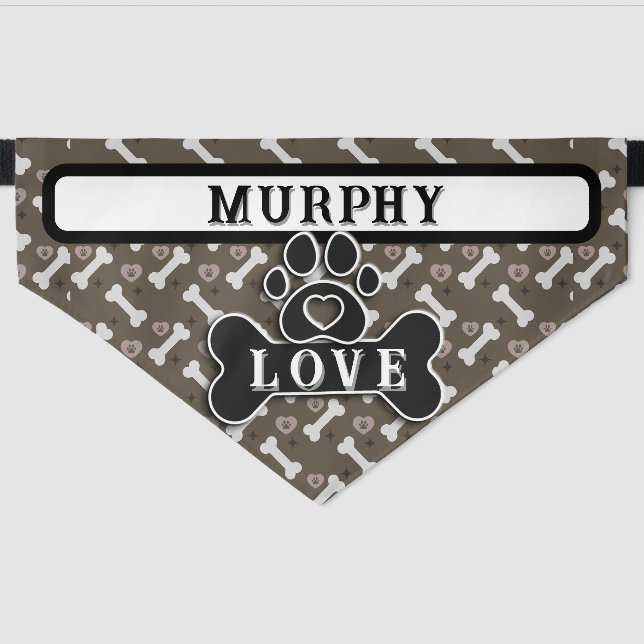 Personalized Dog Theme Pet Bandana Collar (Front)