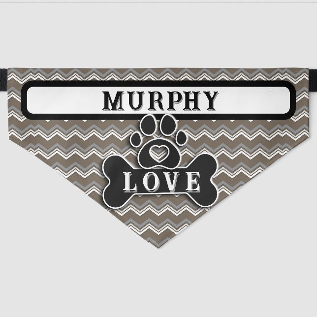 Personalized Dog Theme Pet Bandana Collar (Front)