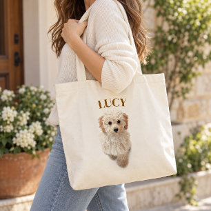 Personalized Dog Tote Bag – Custom Photo & Name