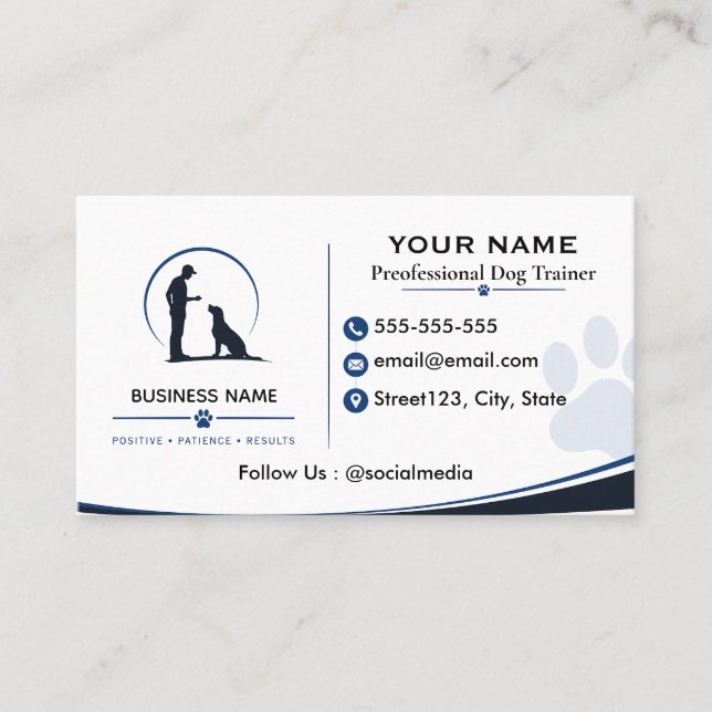 Personalized Dog Training Business Card (Front)