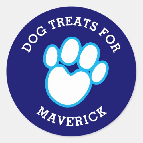 Personalized DOG TREATS Classic Round Sticker