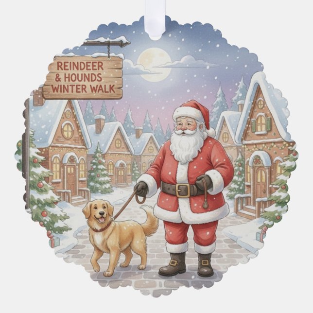 Personalized Dog Walker at Christmas Business Card (Front)