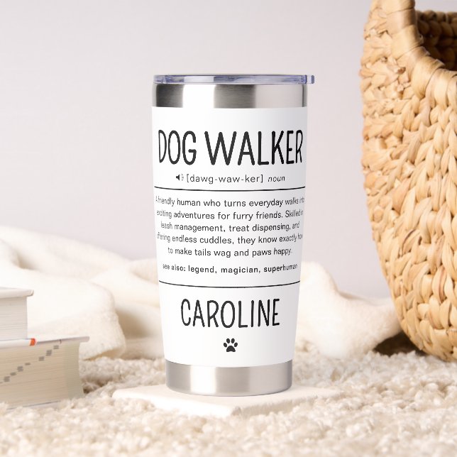 Personalized Dog Walker Funny Gift Insulated Tumbler (Living Room)