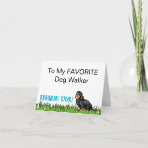 Personalized Dog Walker Pet Care Dachshund Thank You Card
