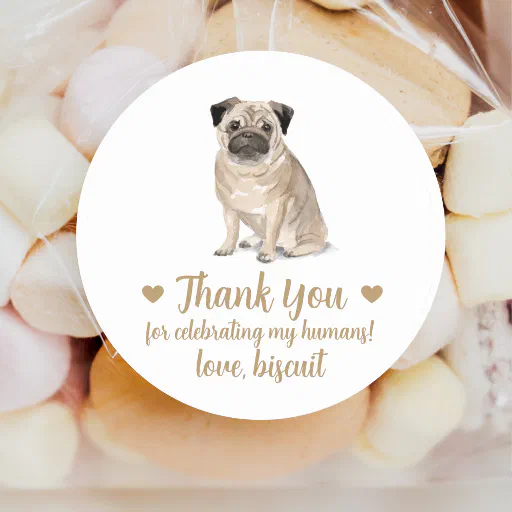 Personalized Dog Wedding Favor Stickers