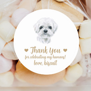 Personalized Dog Wedding Favor Stickers