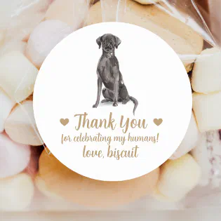 Personalized Dog Wedding Favor Stickers
