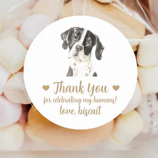 Personalized Dog Wedding Favor Stickers