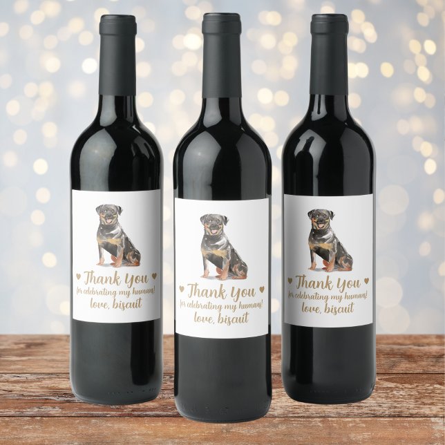 Personalized Dog Wedding Wine Label (Creator Uploaded)
