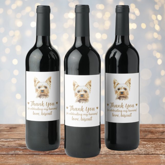 Personalized Dog Wedding Wine Label (Creator Uploaded)