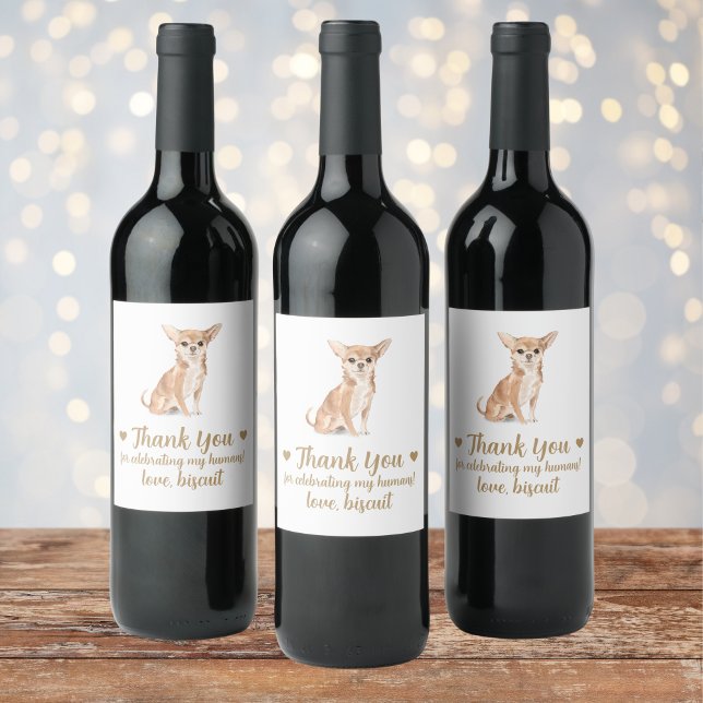 Personalized Dog Wedding Wine Label (Creator Uploaded)