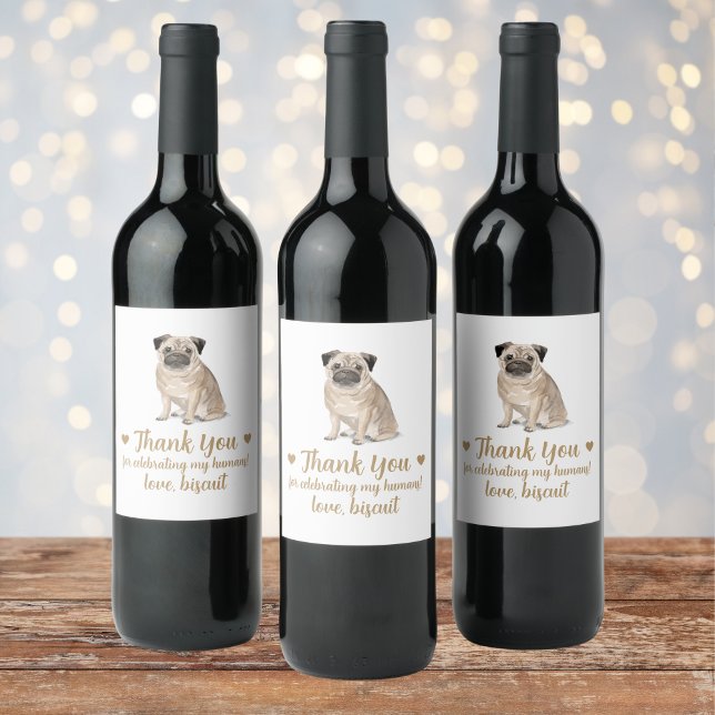 Personalized Dog Wedding Wine Label (Creator Uploaded)