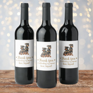 Personalized Dog Wedding Wine Label