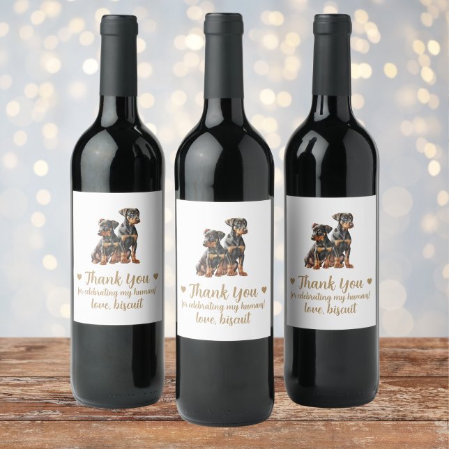 Personalized Dog Wedding Wine Label (Creator Uploaded)