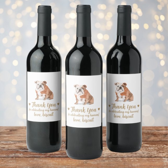 Personalized Dog Wedding Wine Label (Creator Uploaded)