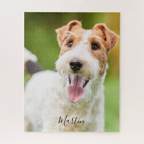 Personalized Dog Wire Fox Terrier Photo Jigsaw Puzzle