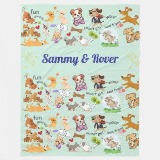 Personalized Doggie Love for You and your Child Fleece Blanket