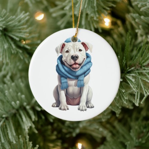 Personalized Dogo Argentino Dog Ceramic Ornament