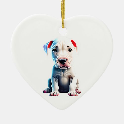 Personalized Dogo Argentino Puppy Ceramic Ornament