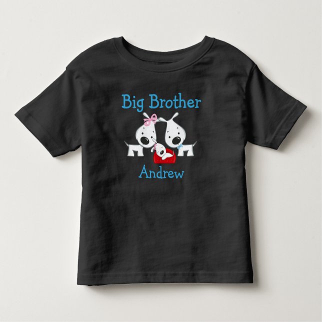 Personalized Dogs Big Brother Toddler T-shirt (Front)