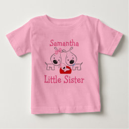 Personalized Dogs Little Sister T-shirt