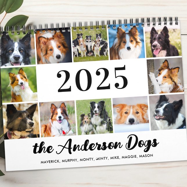Personalized Dogs Photo Collage Modern 2026 Calendar (Creator Uploaded)