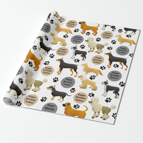 Personalized Dogs Wrapping Paper