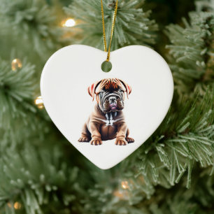 Personalized Dogue de Bordeaux Puppy Ceramic Ornament