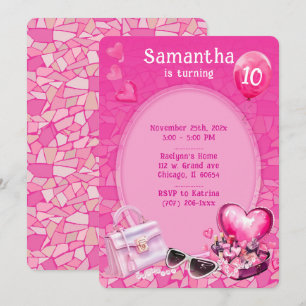 Personalized  Doll Pink Birthday Template