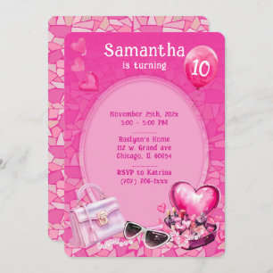 Personalized Doll Pink Birthday Template