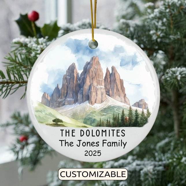 Personalized Dolomites Ornament, Italy Ceramic Ornament (Creator Uploaded)