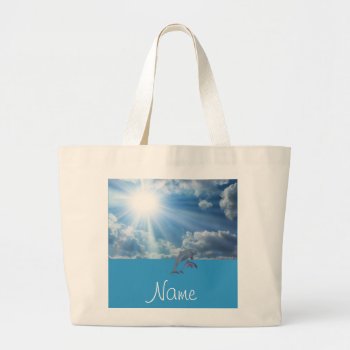 Personalized Dolphin Beach Bag by GroceryGirlCooks at Zazzle