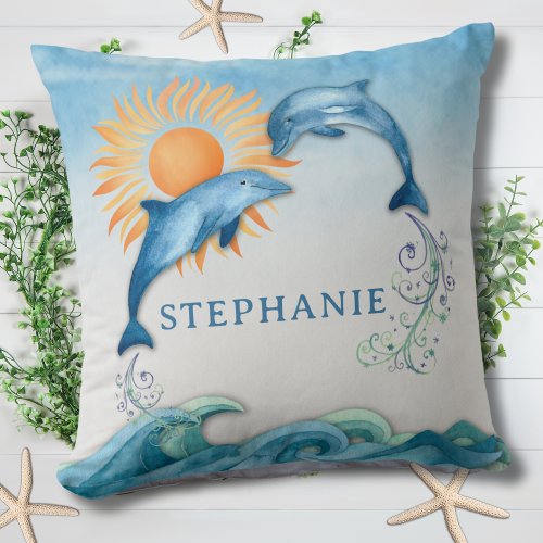 Personalized Dolphin Pillow